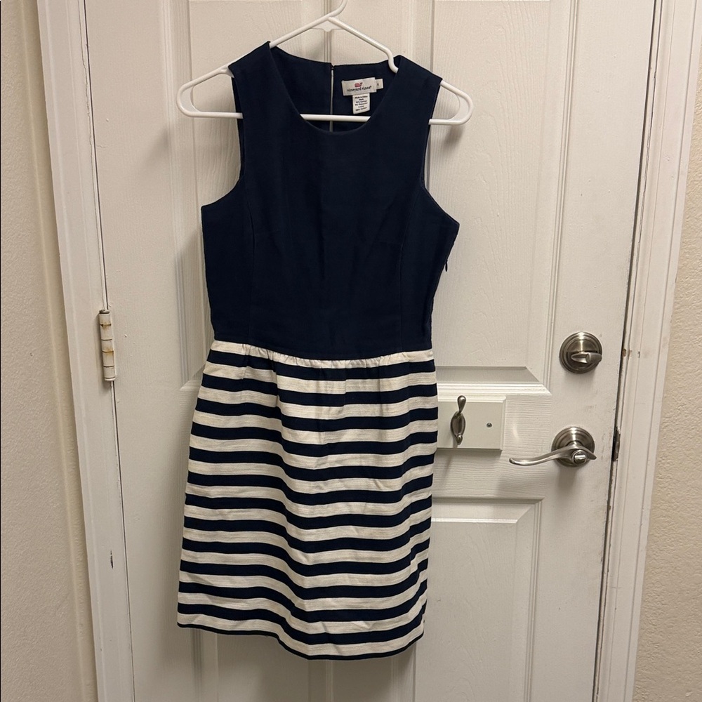 Vineyard Vines Navy and Cream Striped Mini Dress - Picture 7 of 7
